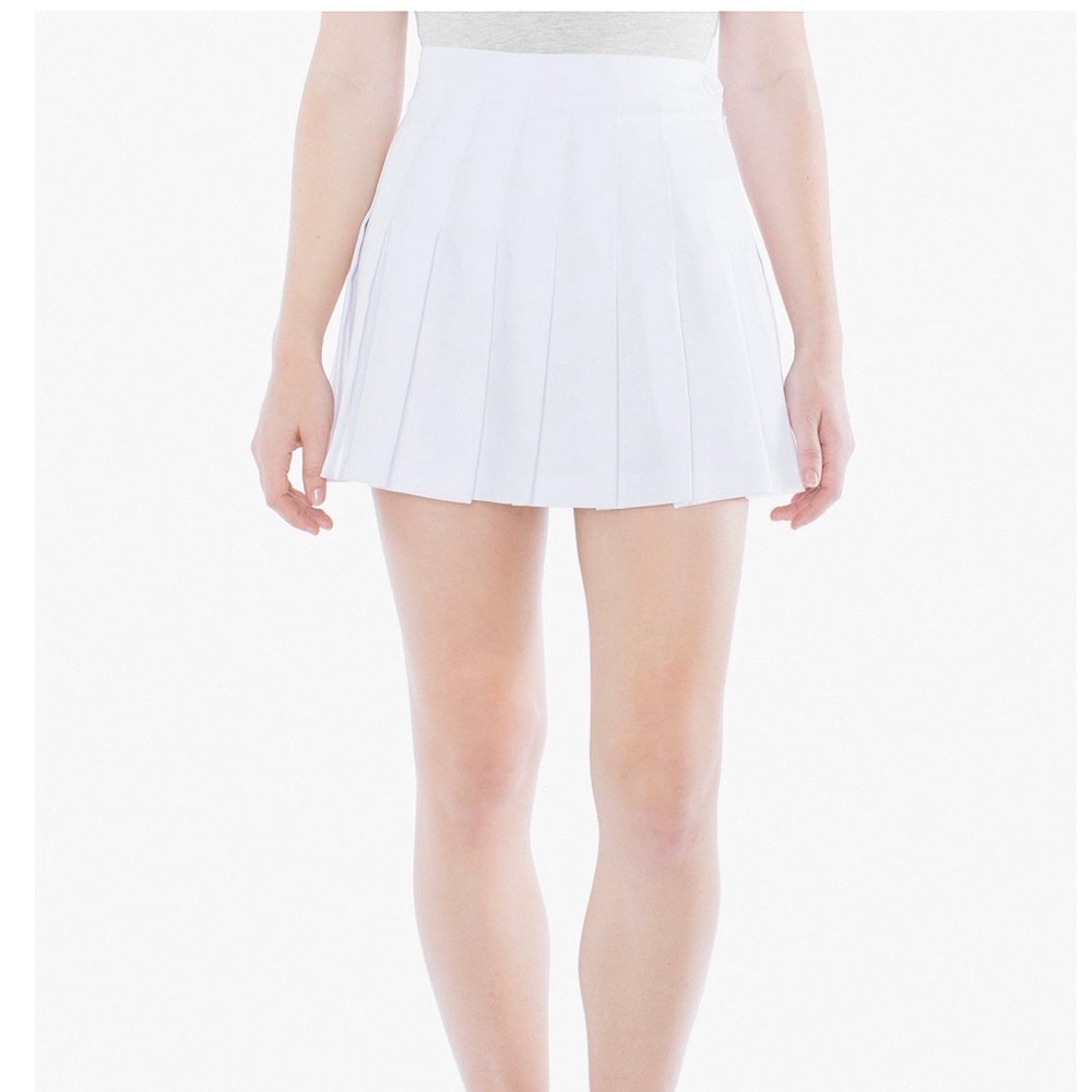 American Apparel White Tennis Skirt